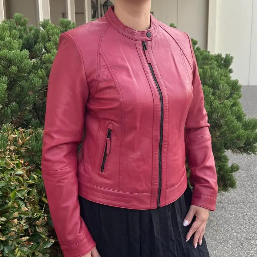 Vintage Women's Lamb Leather Jacket - Soft & Stylish Biker Jacket for Casual Wear & Night Out | Perfect for Fall & Winter Fashion