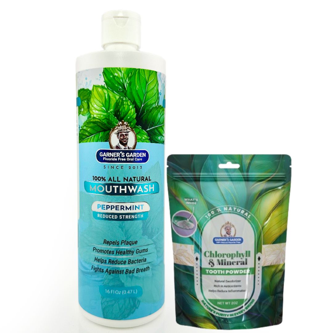 Natural Mouthwash and Tooth Powder with H2O2 | Antibacterial & Fluoride-Free Oral Care for Fresh Breath & Healthy Gums | Perfect for Travel, Home Use & Daily Dental Hygiene