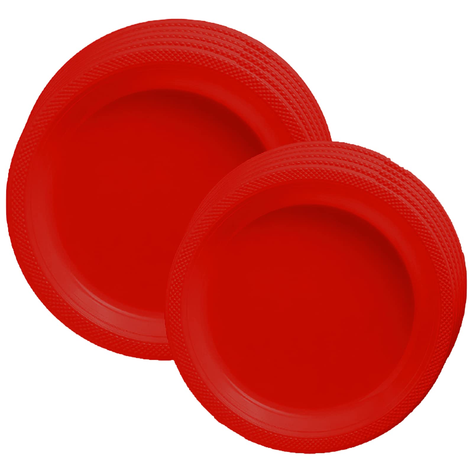 60 Pack 7 Inch Red Disposable Plates for Party - Durable Dinner & Dessert Plates Set, Perfect for Birthday, Retirement, Wedding, BBQ & Holiday Celebrations - Elegant Tableware Supplies for Any Occasion