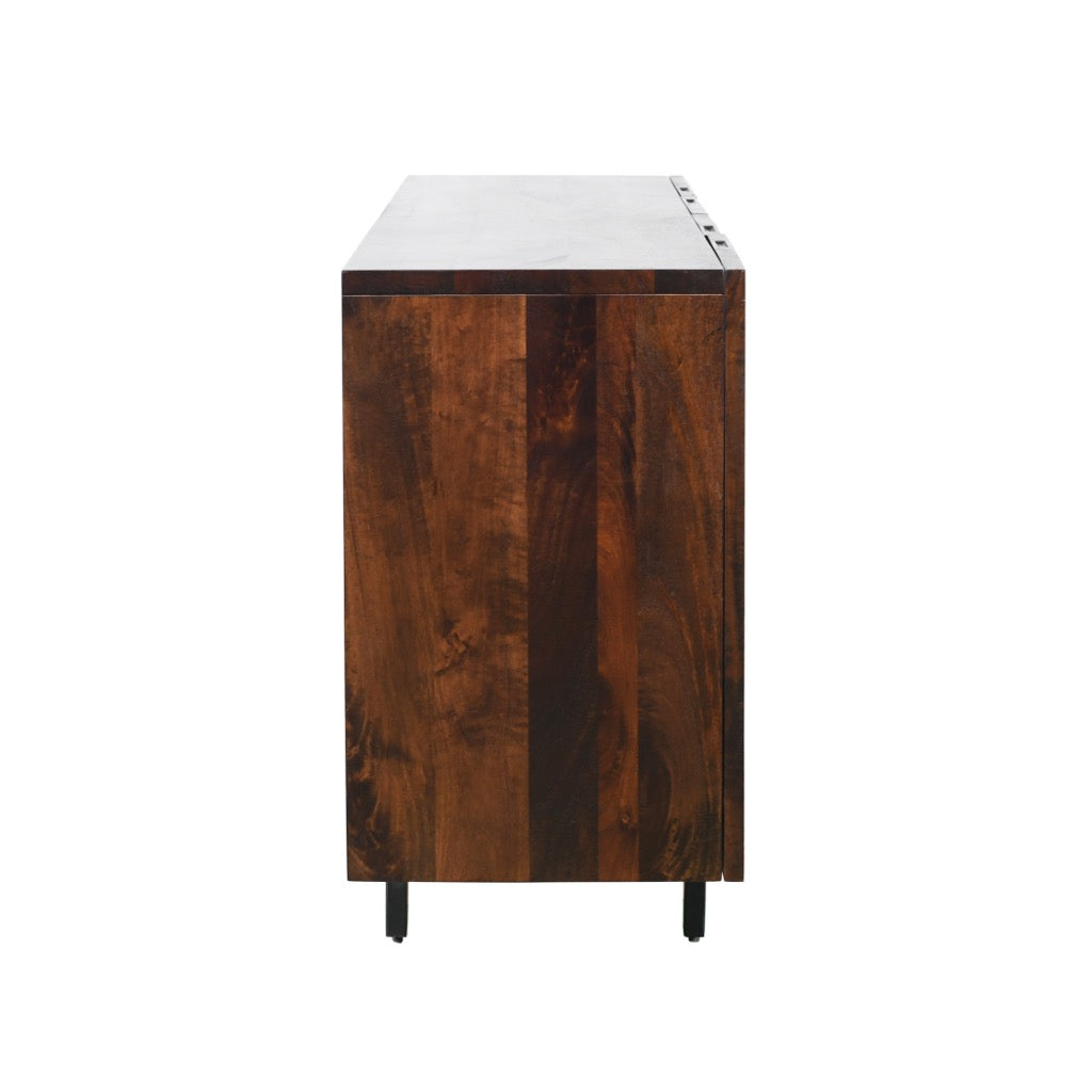 Modern Riviera Sideboard in Dark Walnut - Mid-Century Buffet Cabinet with Storage for Dining Room & Living Room