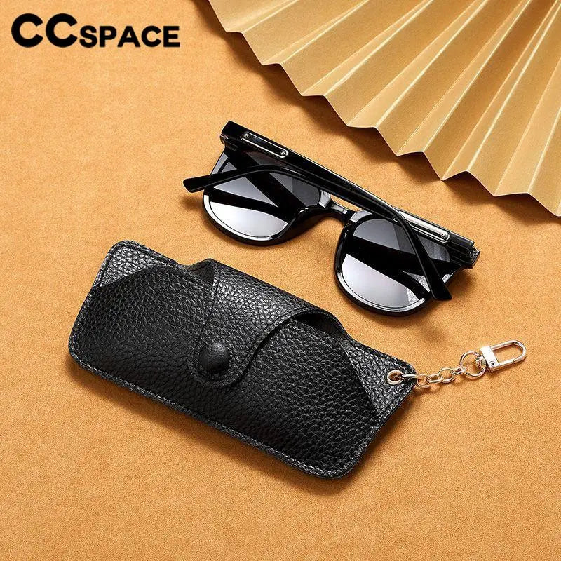 CCSpace Handcrafted PU Leather Eyeglass Case - Durable & Stylish Eyewear Protector for Men & Women - Perfect for Travel, Work & Everyday Use