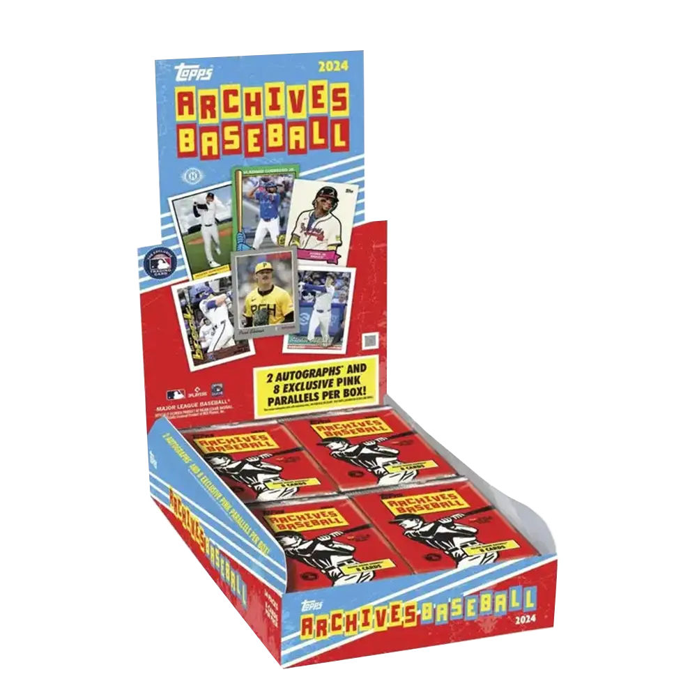 2024 Topps Archives Baseball Hobby Box - 24 Packs with 8 Cards Each - Collectible Baseball Trading Cards for Sports Fans & Card Collectors - Perfect for Trading, Gifting, and Displaying in Your Collection