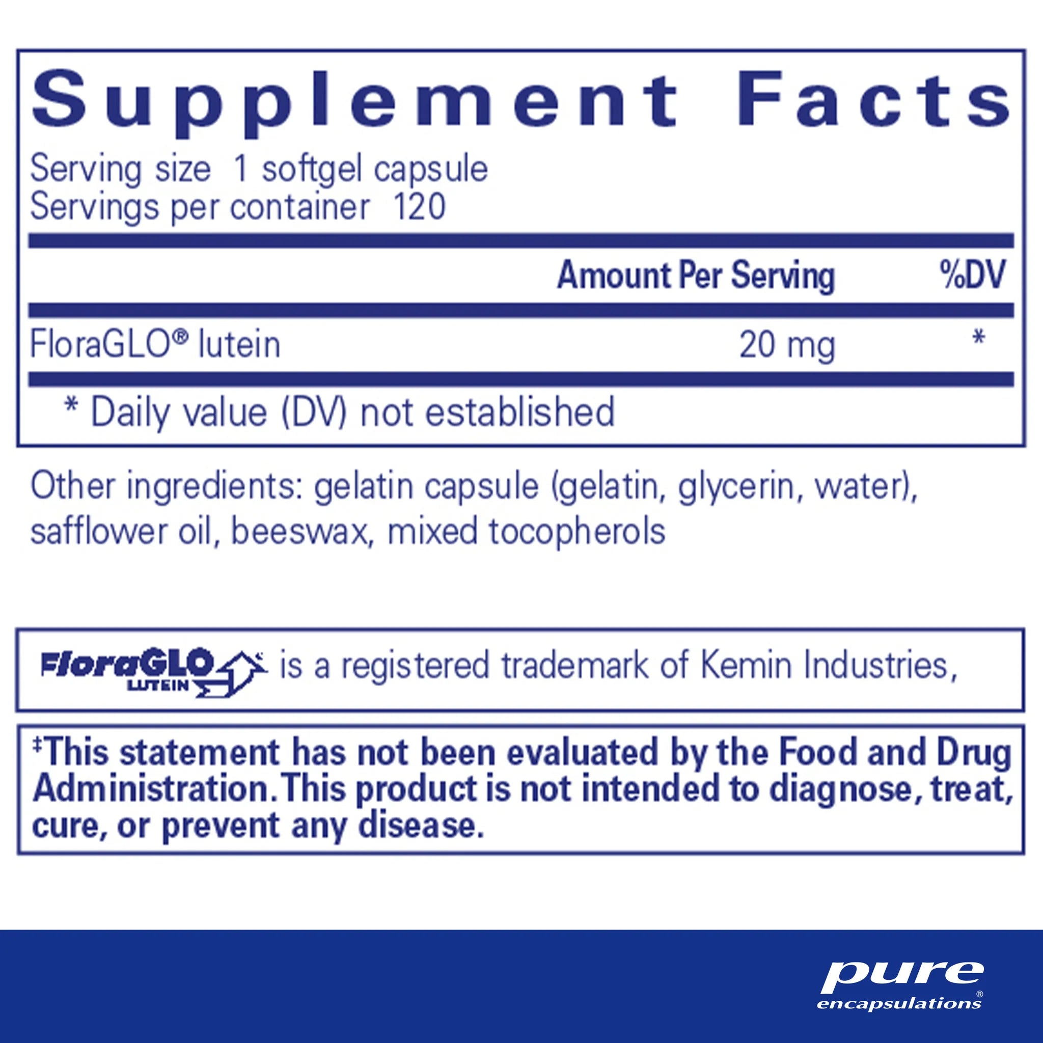Premium Lutein 20mg Softgels - 60 Count for Eye Health & Vision Support - Perfect for Daily Supplement & Blue Light Protection