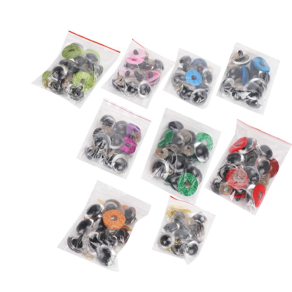 100 Pieces Colorful Plastic Safety Eyes for Doll Making - 20mm Craft Eyes with Glitter Washers - DIY Stuffed Animal & Toy Accessories - Perfect for Amigurumi, Plush Toys, and Handmade Dolls