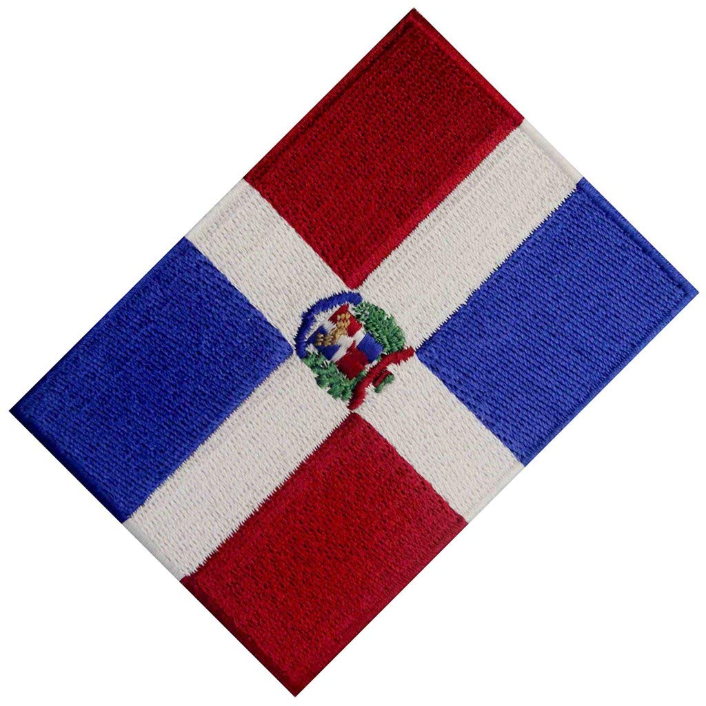 Dominican Republic Flag Patch - Embroidered Iron On & Sew On National Emblem for Caribbean Pride | Perfect for Backpacks, Jackets, Hats & DIY Crafts
