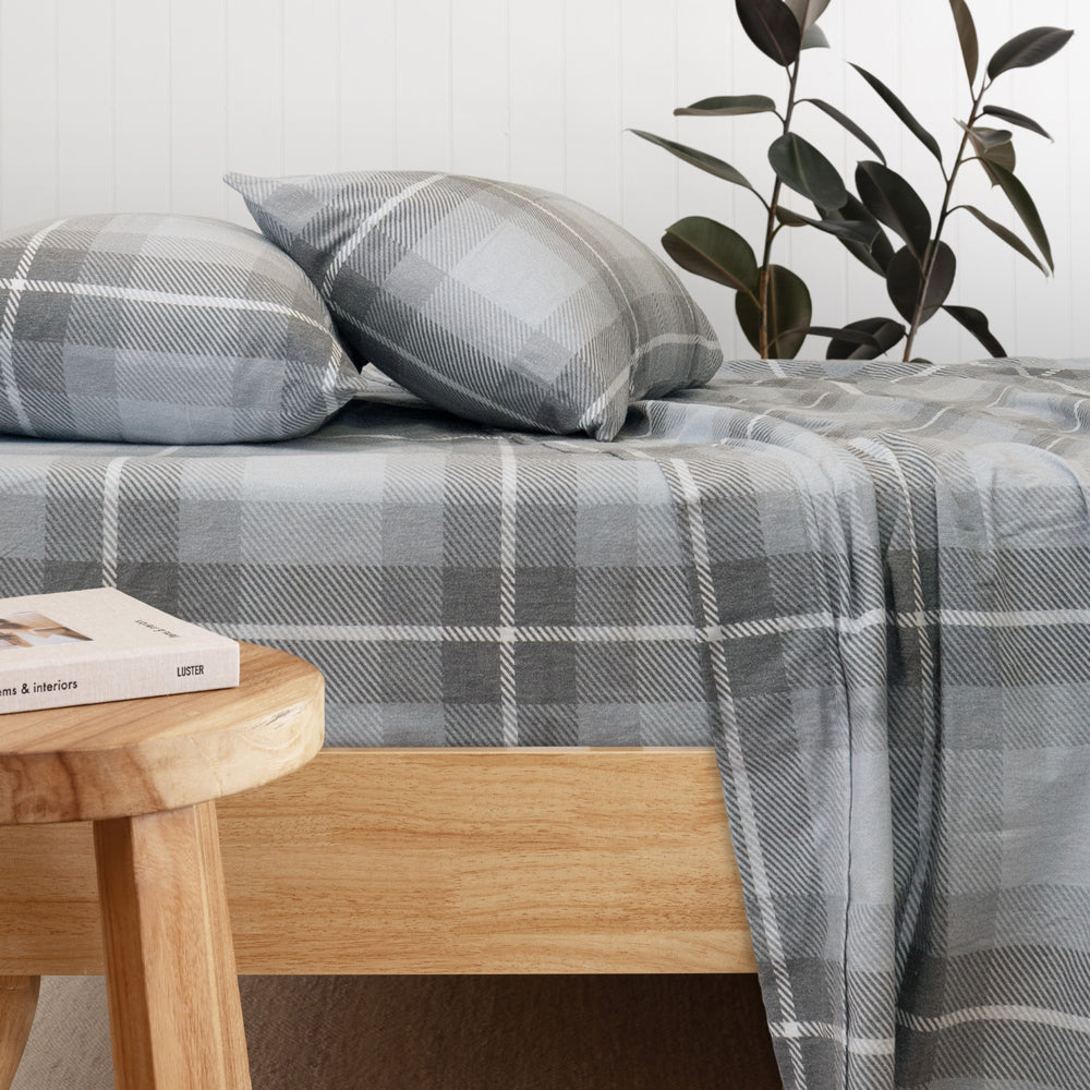 Harrison Flannel Sheet Set - Super Soft & Cozy Double Bed Sheets for Winter | Perfect for Cold Nights & Warm Sleep