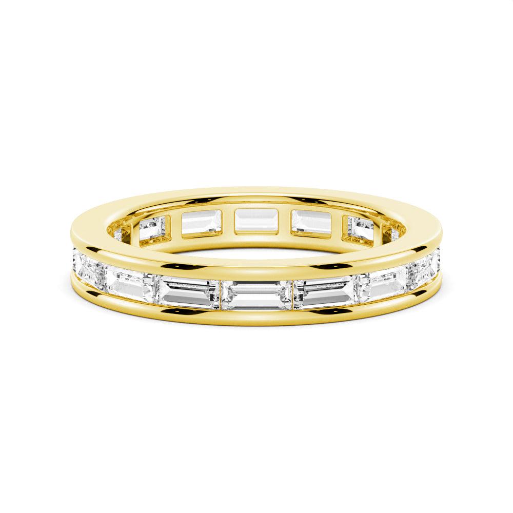 3.21 CT Channel Set Baguette Cut Moissanite Wedding Eternity Band - Elegant Bridal Ring for Women, Anniversary Gift, Promise Ring, Stackable Band for Everyday Wear or Special Occasions