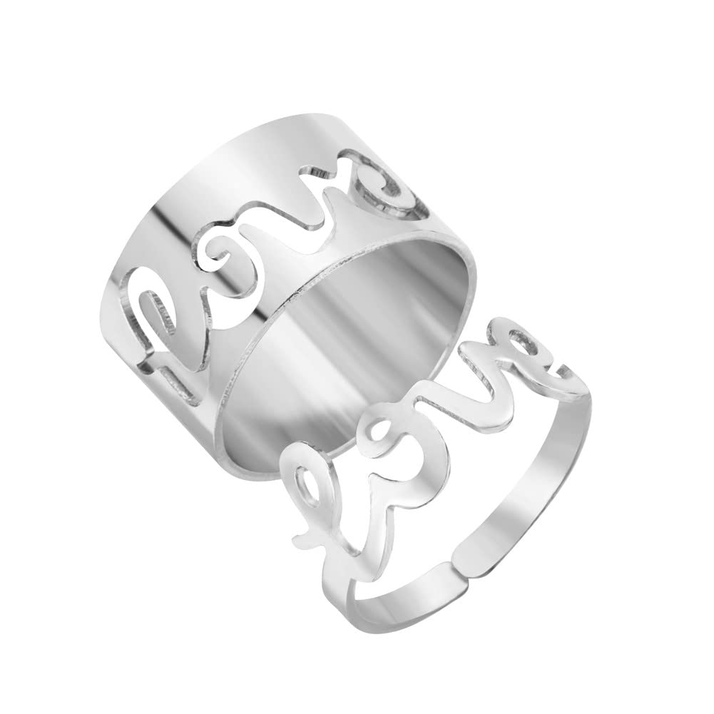 Best Matching BFF Rings for Couples - Heart Moon Star Planet Promise Rings for Women & Men - Perfect for Anniversaries, Valentine's Day & TikTok Y2K Jewelry Trends