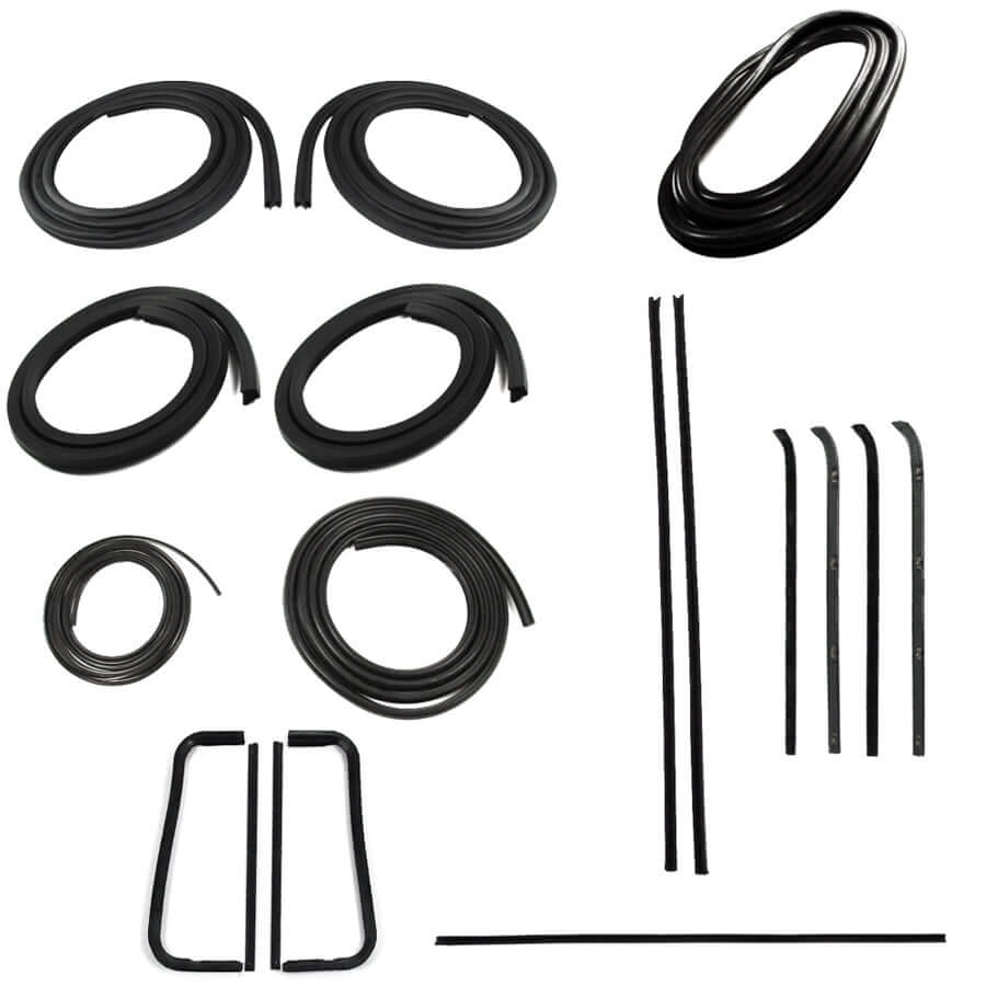 Complete Weatherstrip Seal Kit for Chevy 1960-1963 Models Without Weatherstrip Trim Groove & Non-Metal Framed Door Glass | Perfect for Classic Car Restoration & Weatherproofing