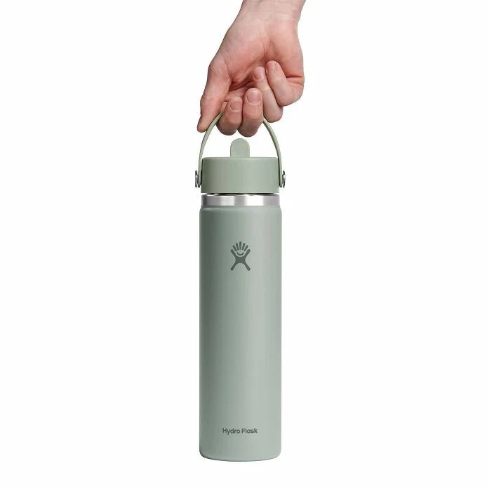 24 oz Wide Mouth Water Bottle with Flex Straw Cap - Leak Proof & BPA Free - Perfect for Gym, Hiking, Travel & Everyday Hydration