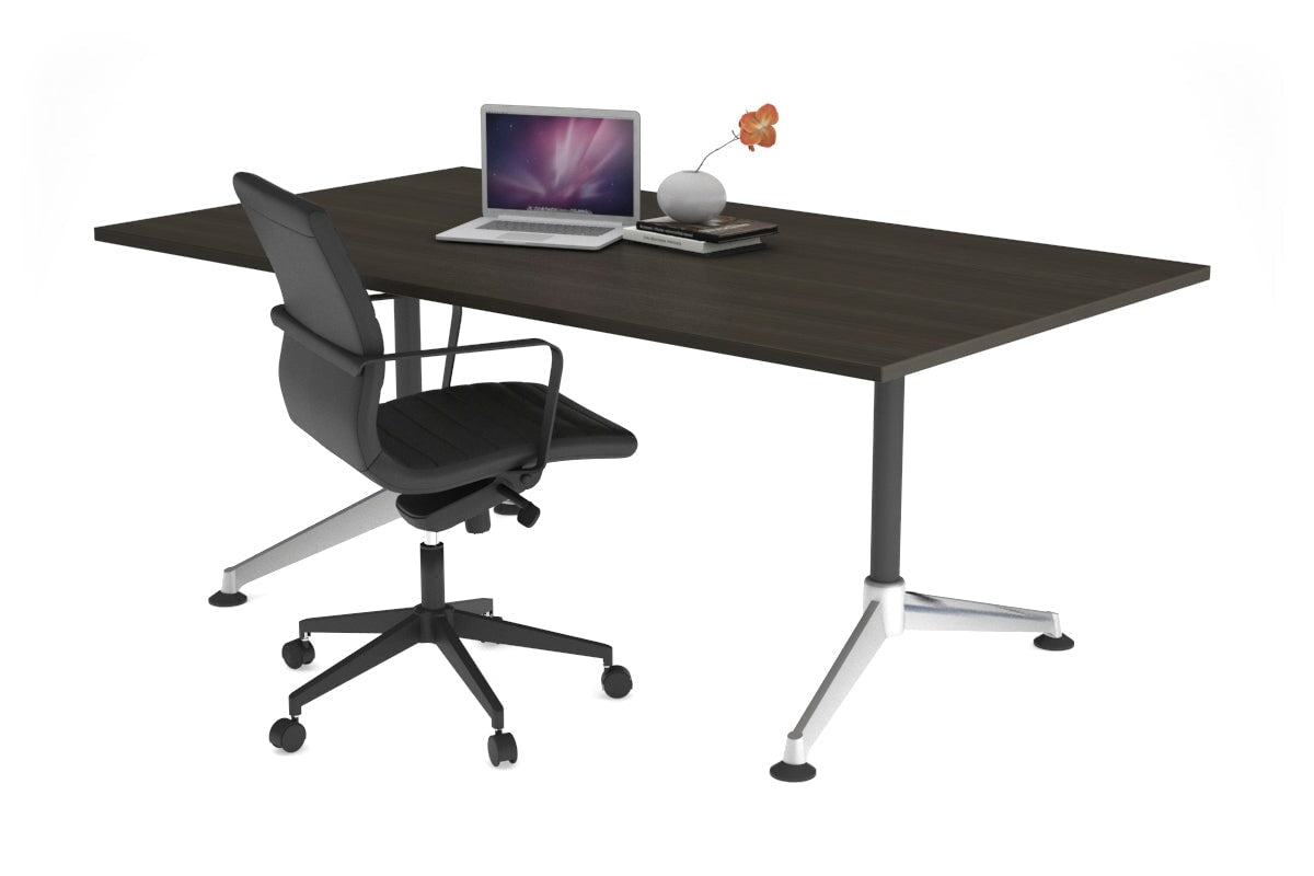 Premium Boardroom Table with Indented Chrome Legs - 1600L x 800W Blackjack - Perfect for Executive Meetings & Conference Rooms
