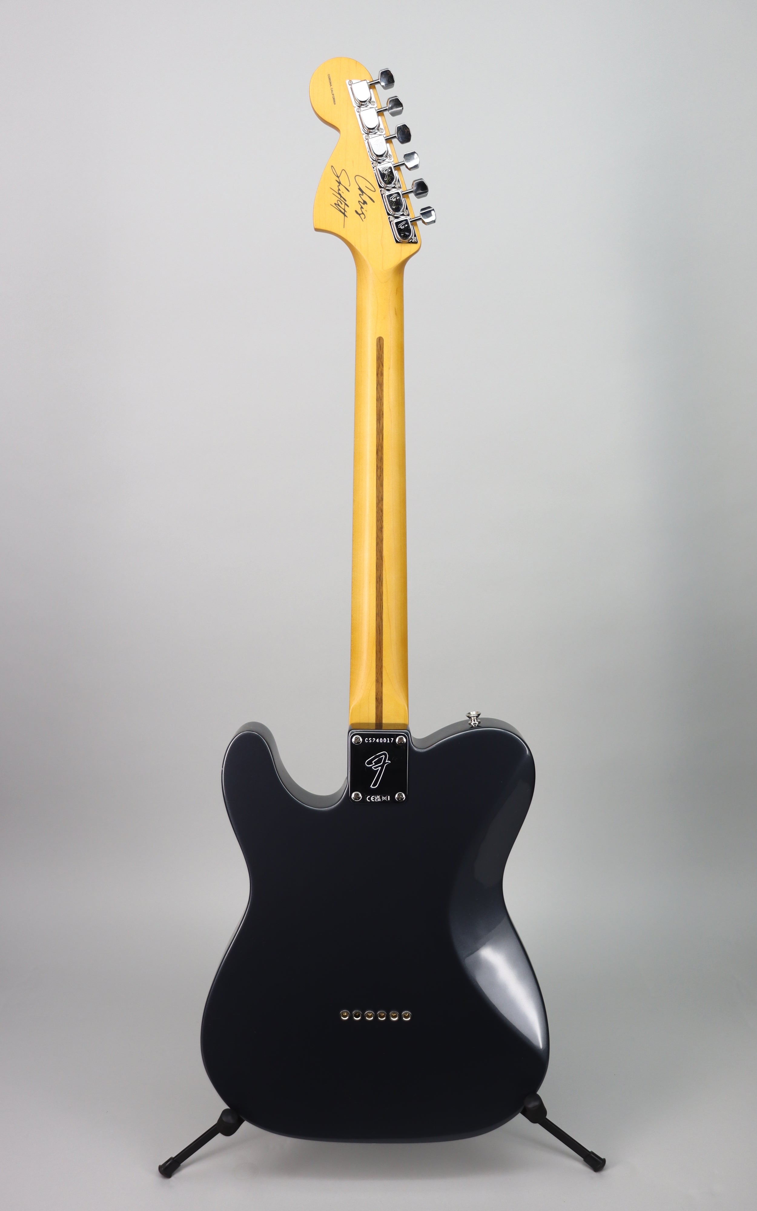 Fender Chris Shiflett Cleaver Telecaster Deluxe Electric Guitar - Charcoal Frost Metallic Finish | Perfect for Rock, Blues & Stage Performances