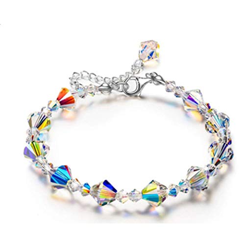 Lullabb Crystal Healing Bracelet for Women - Adjustable Rainbow Gemstone Beaded Bracelet for Positive Energy, Stress Relief & Spiritual Balance | Perfect for Meditation, Yoga & Daily Wear