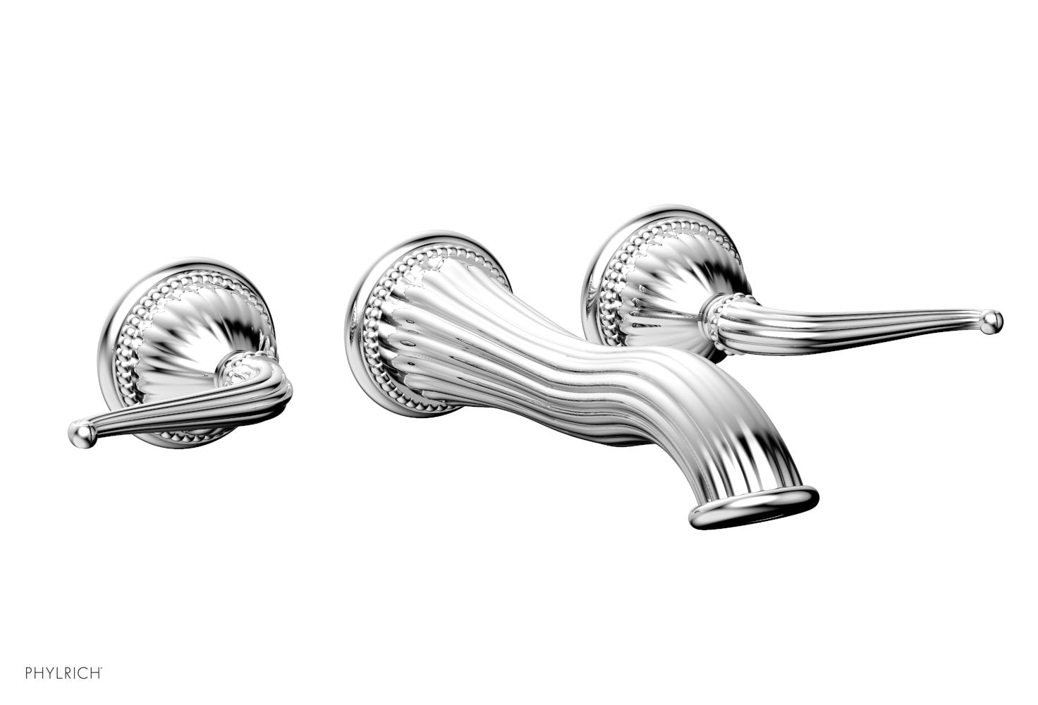 GEORGIAN & BARCELONA Wall Mount Lavatory Faucet Set with Lever Handles - WL141 - Perfect for Bathroom Sink, Powder Room, and Guest Bath Installations