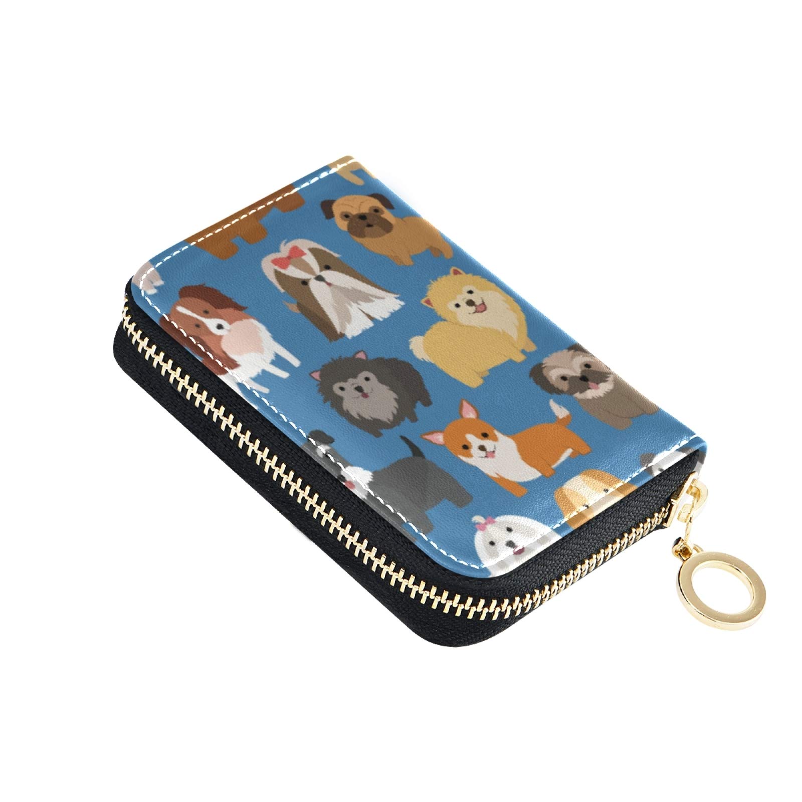 MOYYO RFID Blocking Leather Credit Card Holder - Stylish Zipper Wallet for Women & Girls - Perfect for Travel, Shopping, and Everyday Use