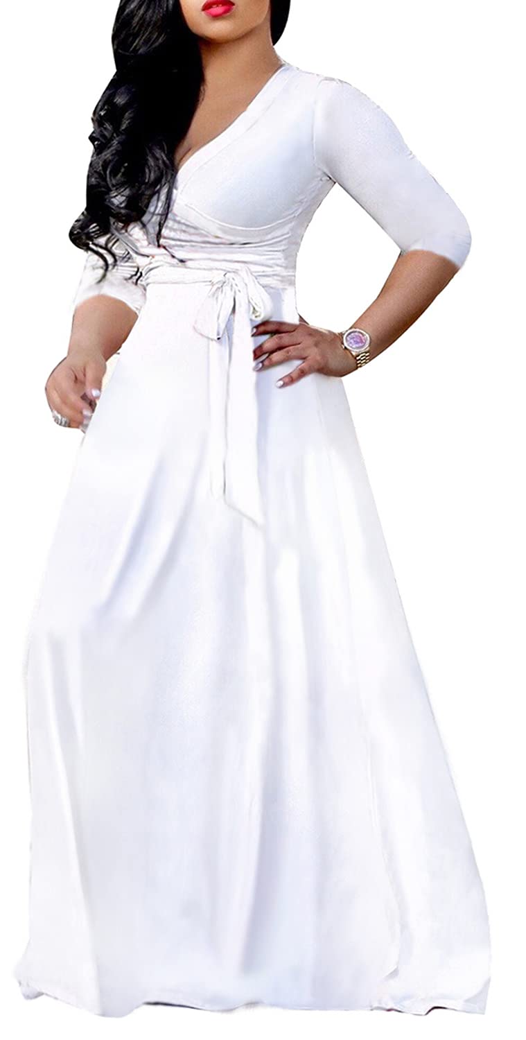 JTNFairy Women's Casual Floral Print Long Maxi Dress Plus Size 4X-6X, Boho Summer Beach Dress with Pockets, Elegant Party Outfits for Vacation, Wedding Guest & Date Night