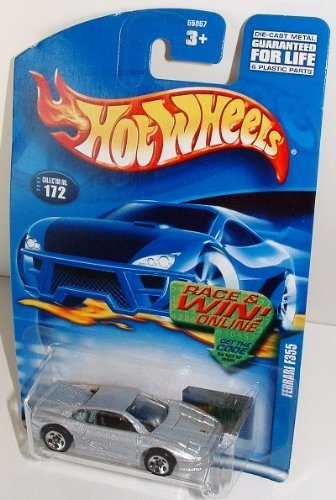 Hot Wheels Ferrari F355 Silver Die-Cast Model Car No.172 2002 Collector's Edition - Perfect for Display, Gifts, and Racing Enthusiasts