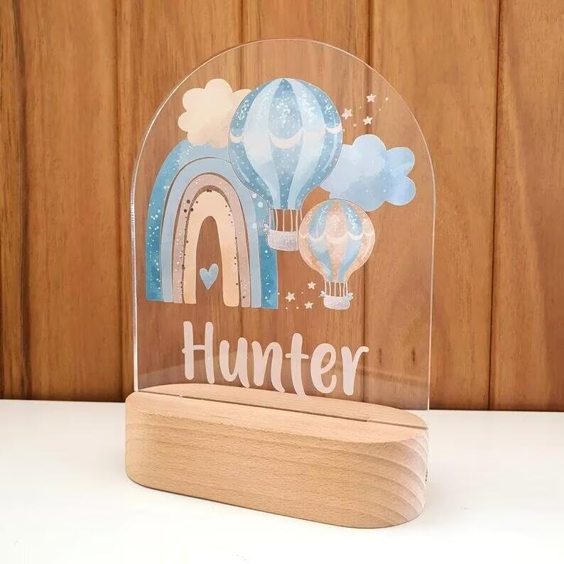 Personalized Night Light for Kids - Custom Name Baby Night Lamp, Dimmable Nursery Light for Boys & Girls | Perfect for Newborn Gifts, Birthday Presents, Baptism & Nursery Decor | Style 3
