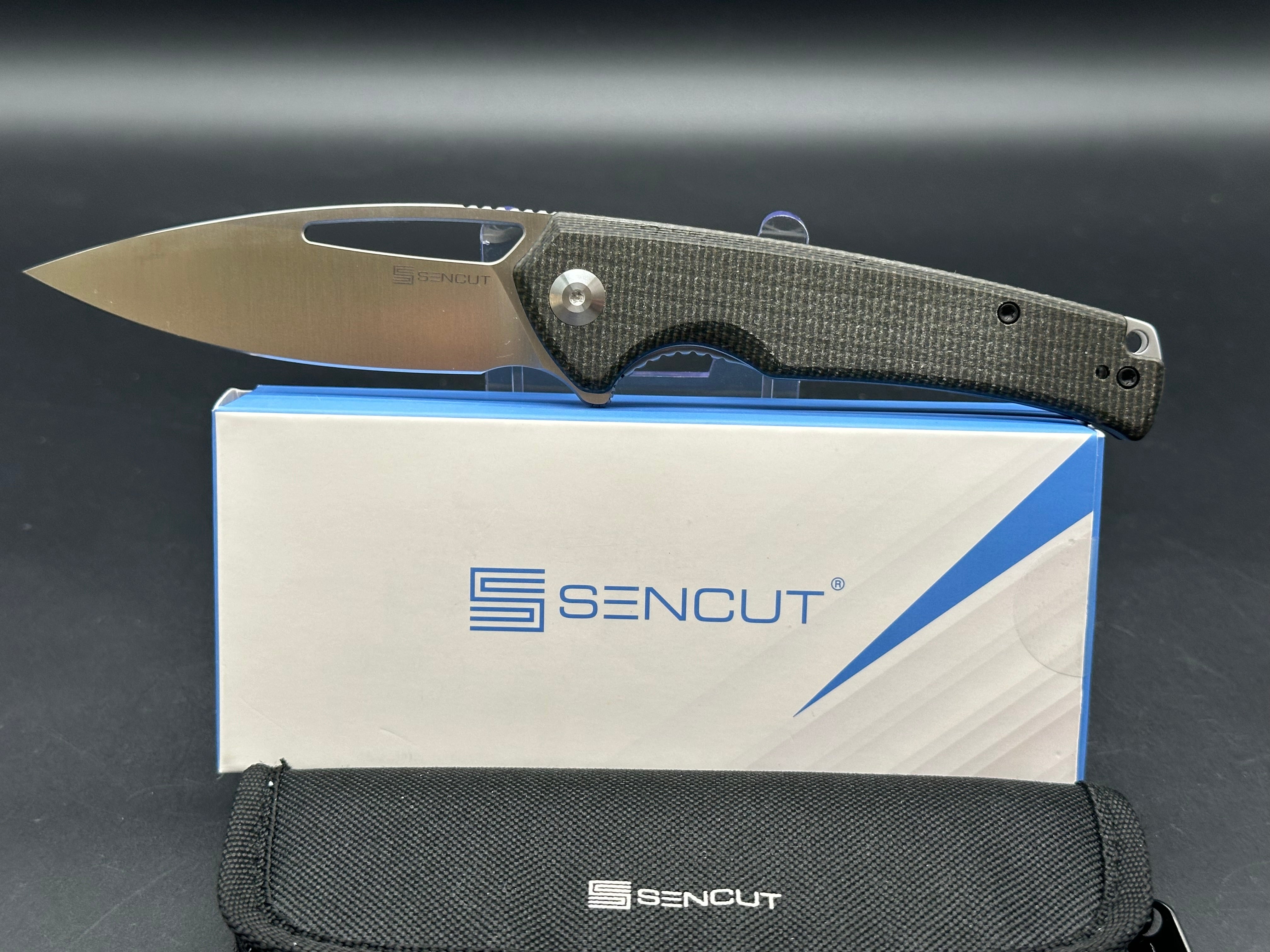 SENCUT Mims Knife - Dark Green Micarta Folding Pocket Knife for Camping, Hiking & Everyday Carry (EDC)