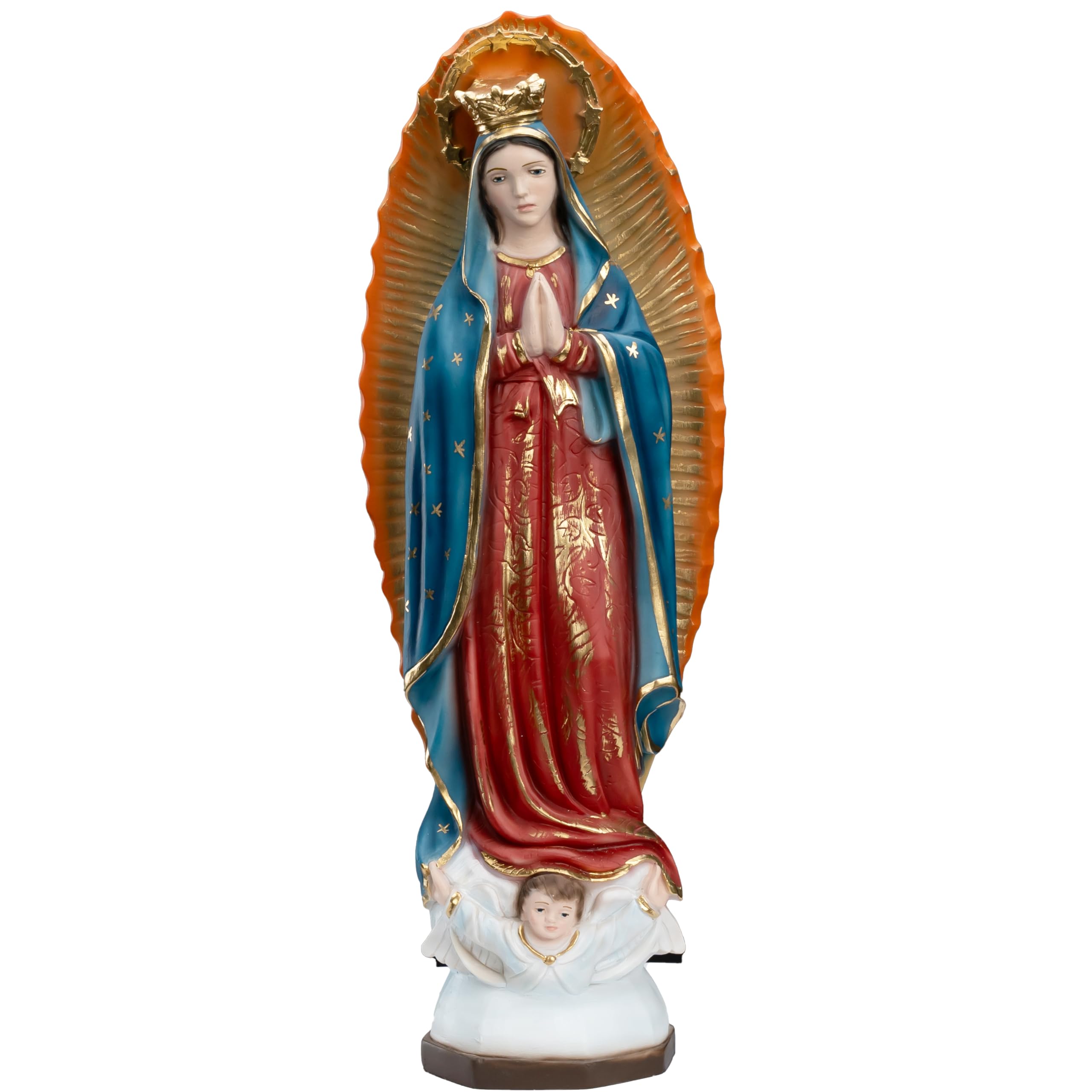 Handmade Our Lady of Guadalupe Virgin Mary Statue - 12 Inch Religious Figurine for Home Altar, Catholic Decor & Spiritual Gifts