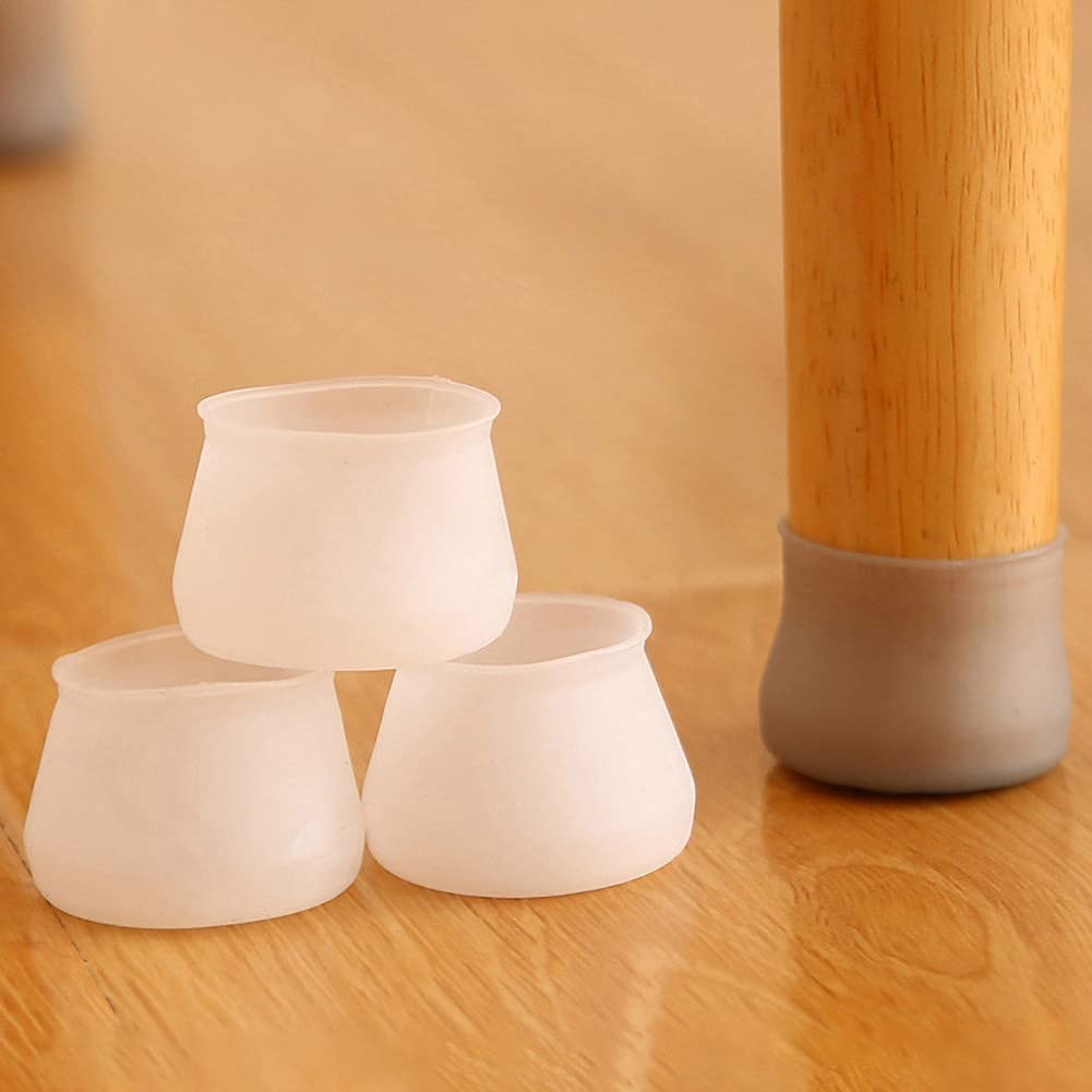 8 PCS Silicone Chair Leg Floor Protectors - Round & Square Furniture Feet Covers for Hardwood Floors - Non-Slip Table & Chair Leg Caps for Home & Office Use