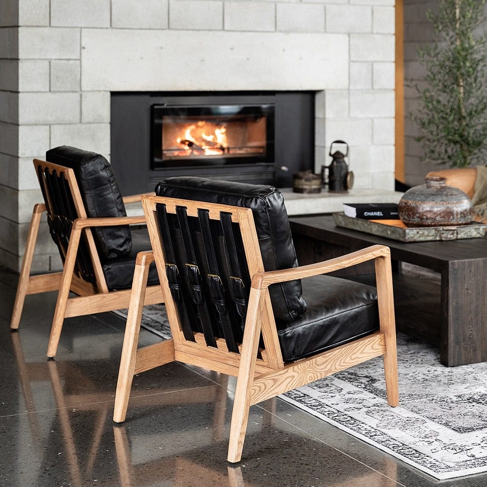 Reid Leather Armchair - Premium Genuine Leather Lounge Chair for Living Room, Office & Study - Pre Order Now for Elegant Home Decor