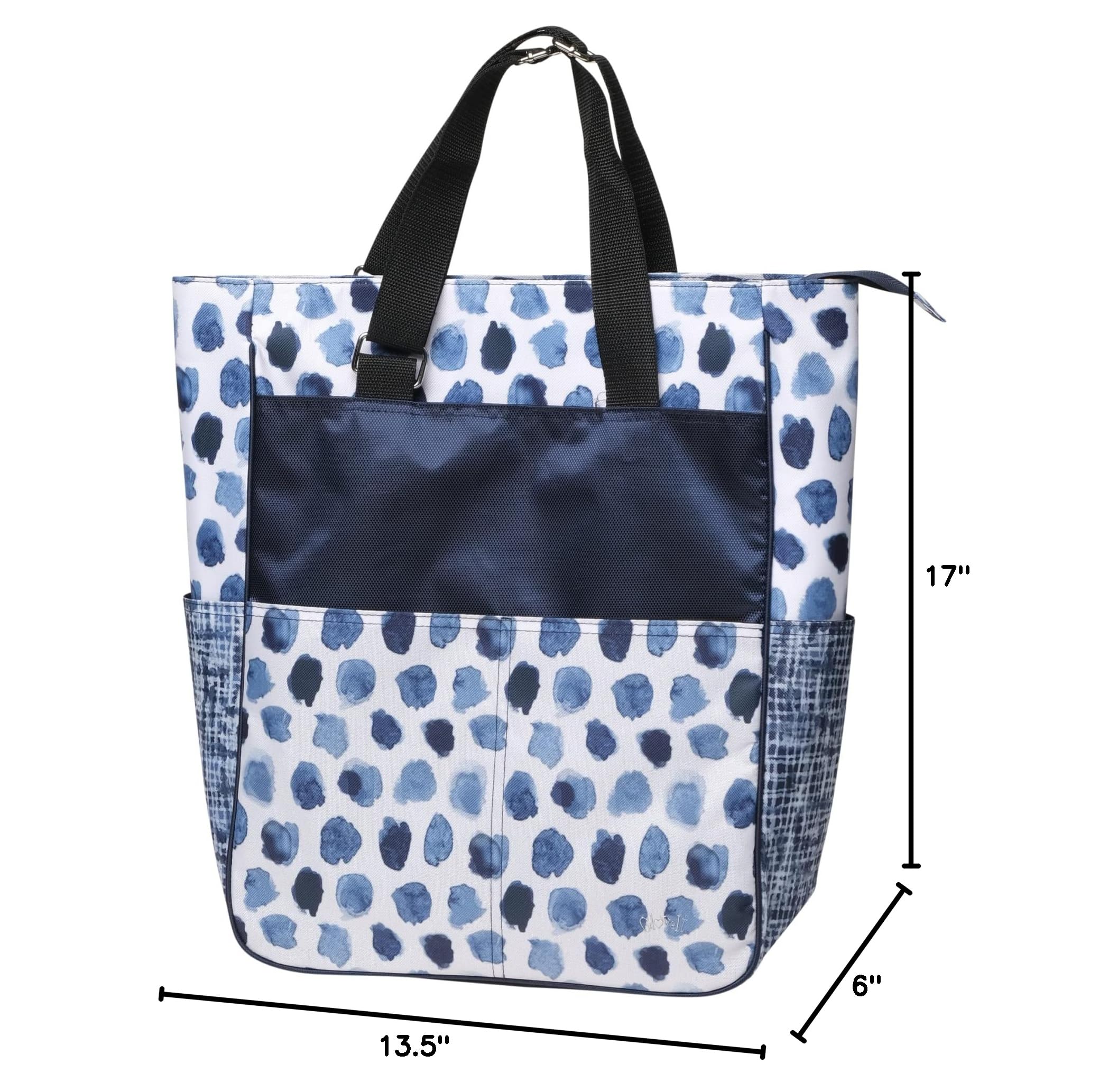 Premium Tennis Tote Bag for Women - Large Sports Shoulder Bag with 6 Pockets, Holds 2 Rackets | Perfect for Tennis Matches, Gym Workouts & Travel Accessories