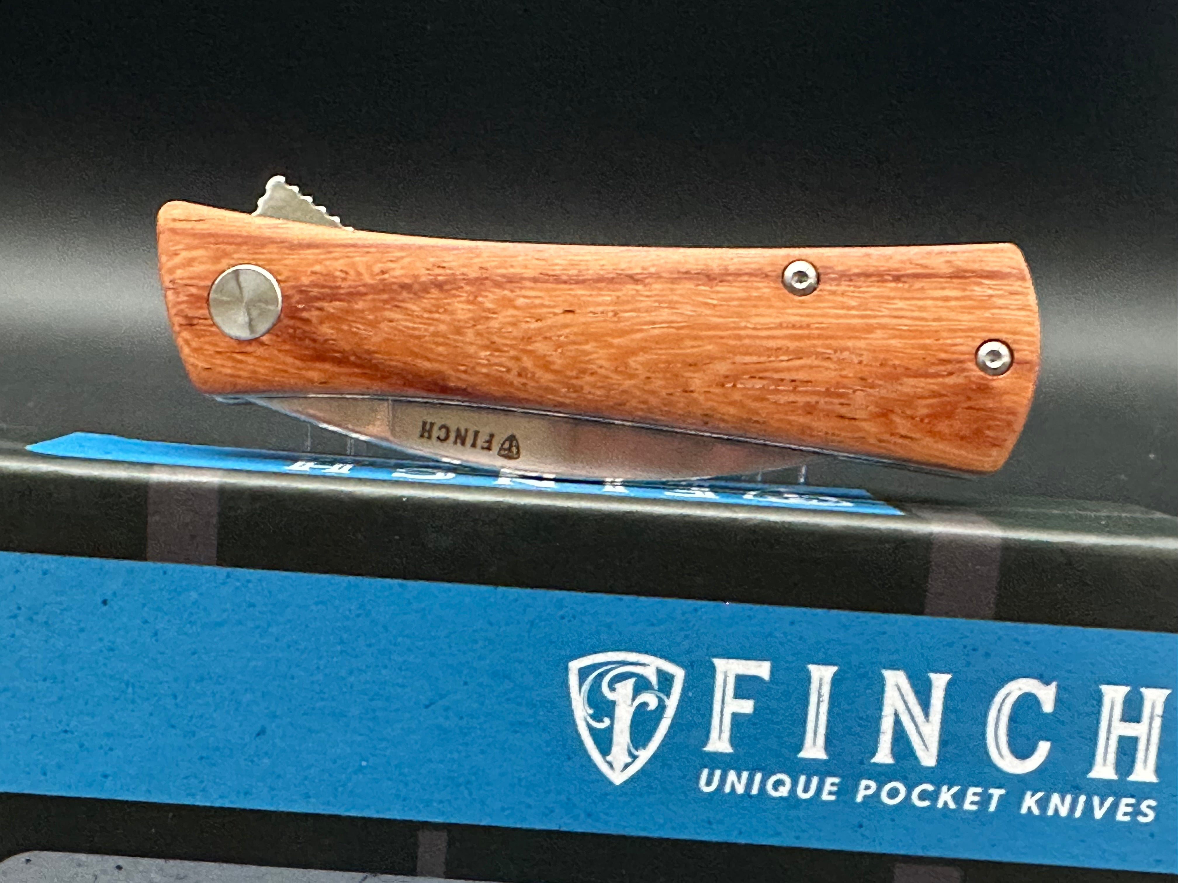 FINCH SHIV MKURUTI Tactical Knife - 14C28N Stainless Steel Blade, Plain Edge, Satin Finish, Wood Handle - Survival, Camping, Hunting & Outdoor EDC Gear