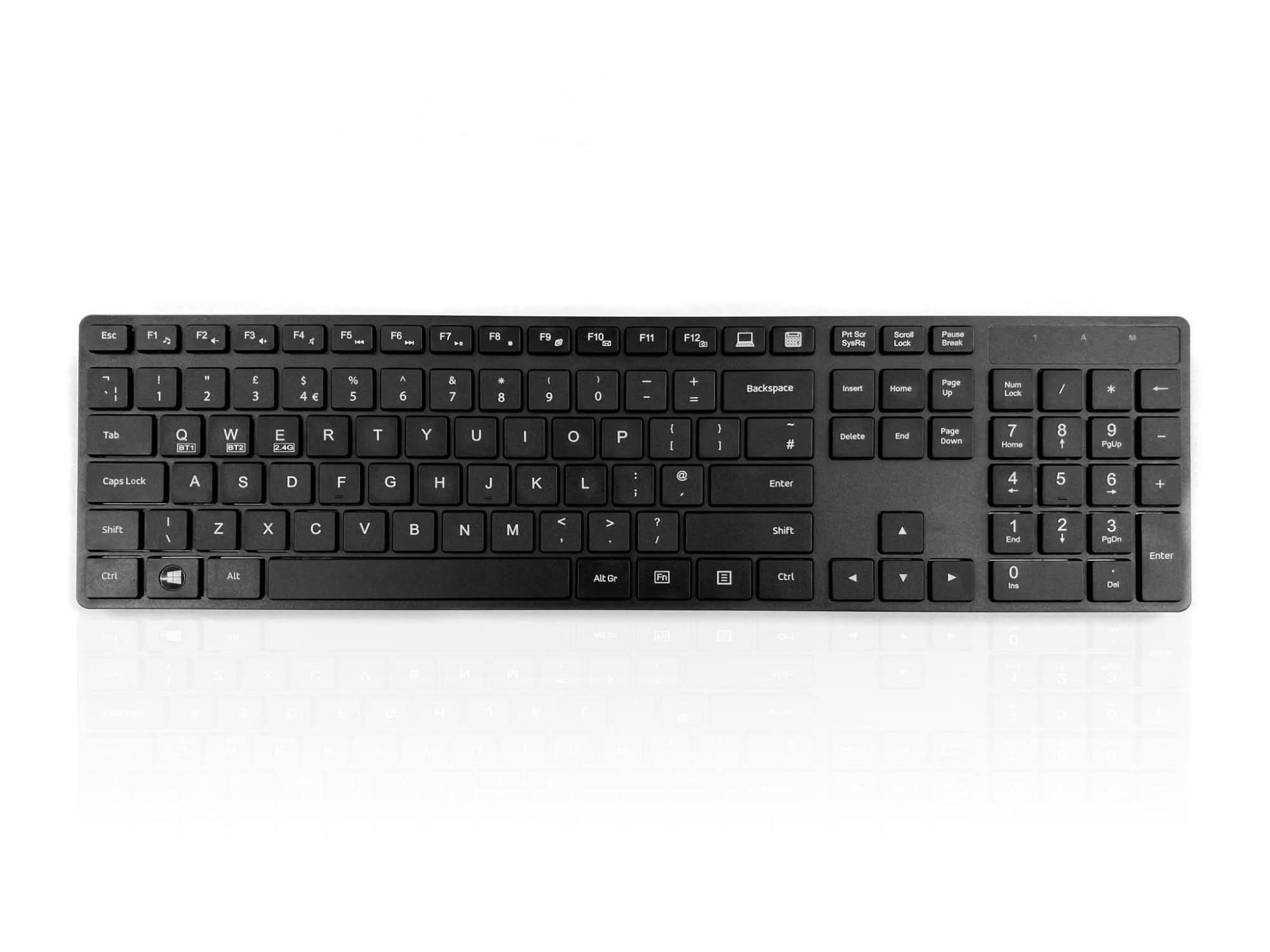 Accuratus KYBAC301 Universal RF Wireless & Bluetooth QWERTY Keyboard - UK English Layout, Black | Perfect for Home Office, Gaming & Remote Work