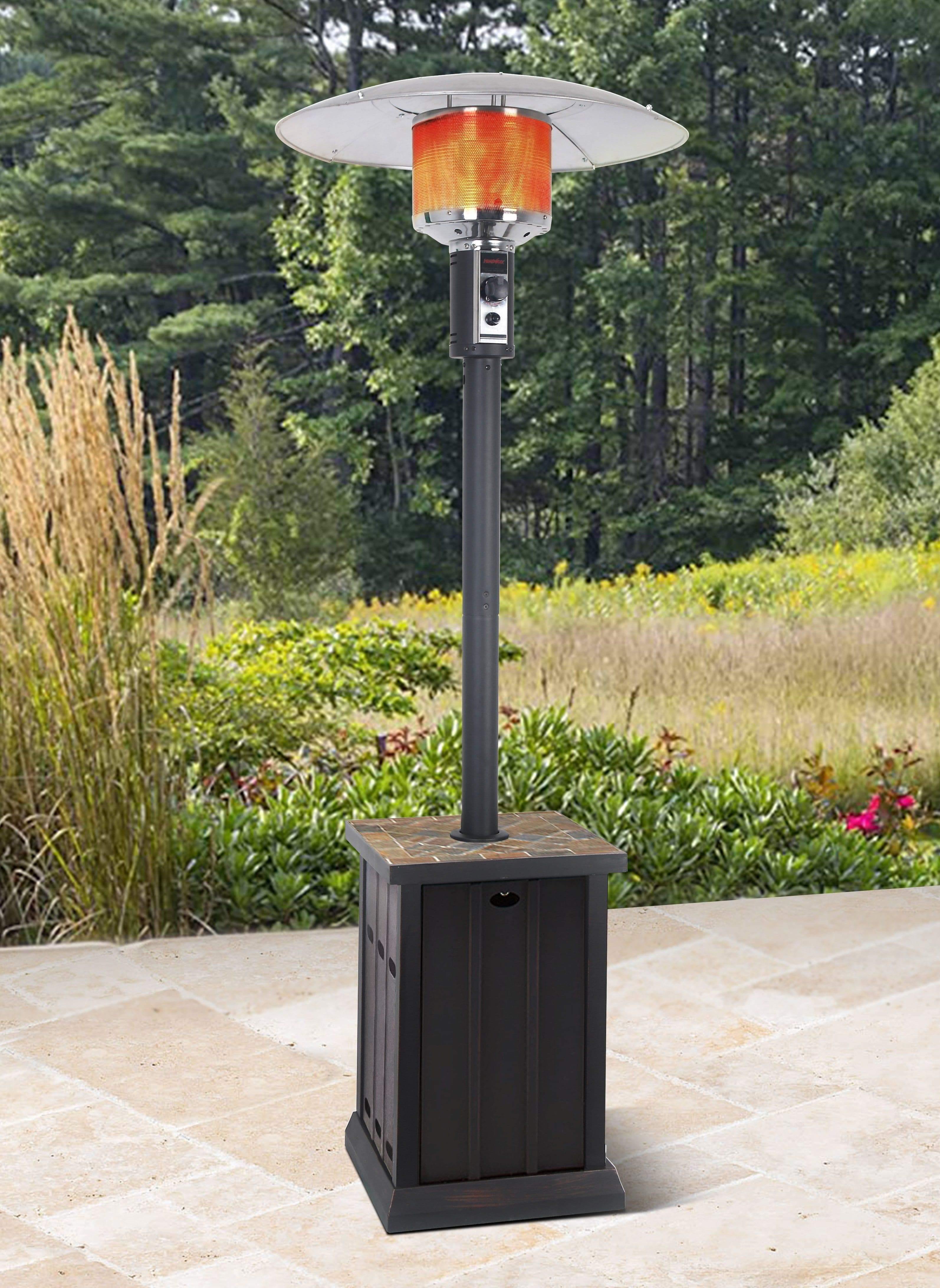 Amuri 1500W (Shinerich) Outdoor Propane Patio Heater with Table - Perfect for Backyard, Deck, Garden, and Restaurant Heating