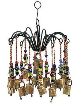 Ninja-Gear Wind Chime with Iron Beads - 12 Inch Outdoor Hanging Decor for Garden, Patio, and Balcony
