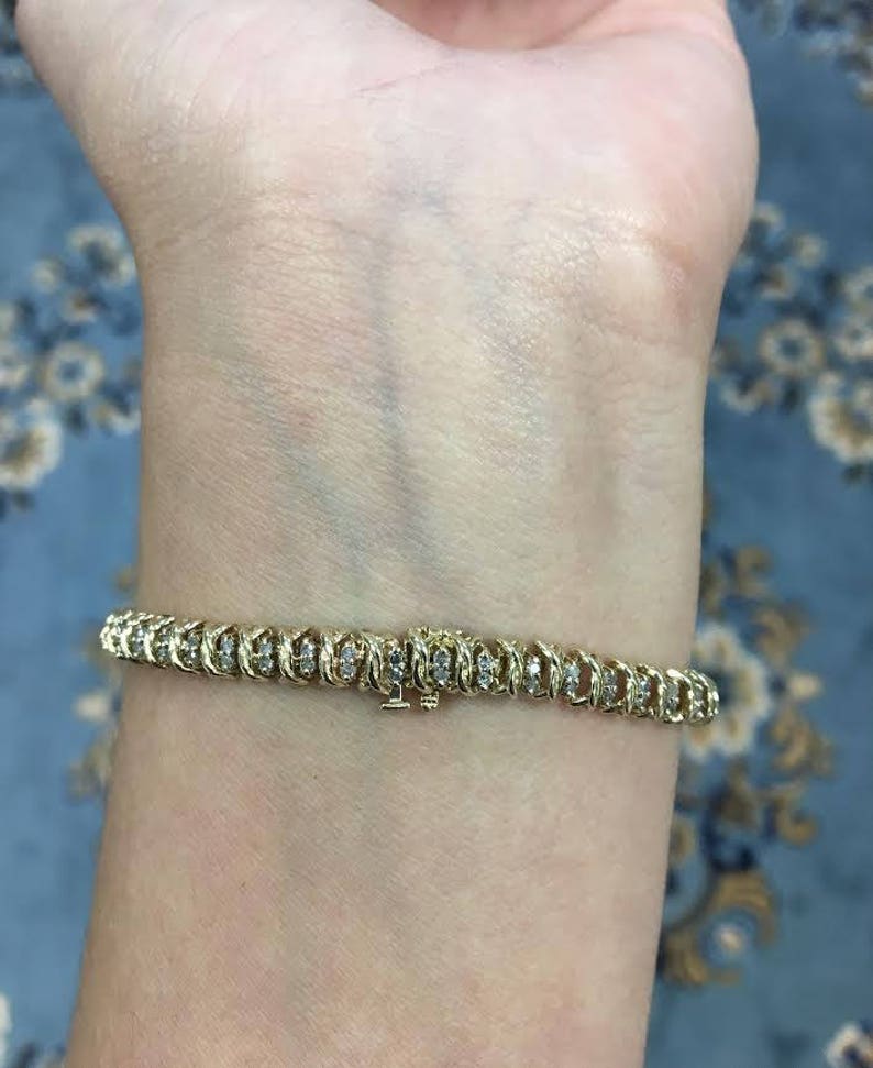 1.0tcw Round Cut Diamond Solitaire Anniversary Bracelet for Women - Elegant Gift for Wife, Girlfriend, Mother's Day, Valentine's Day, Wedding & Special Occasions