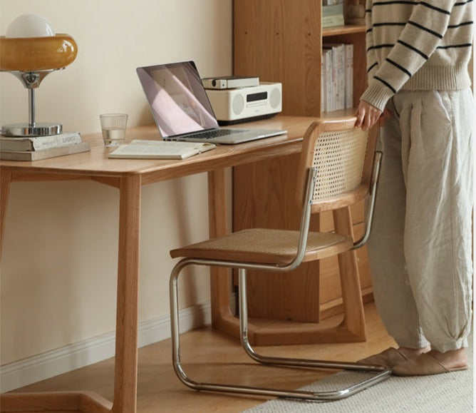 Premium Solid Oak Wood Large Office Desk - Spacious Workstation for Home & Business Use - Ideal for Writing, Studying & Remote Work