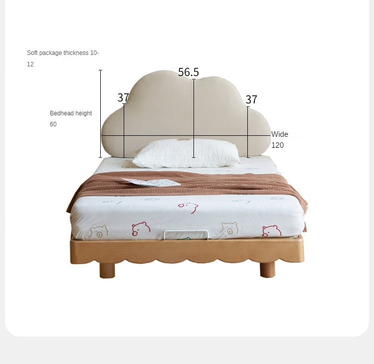 Solid Beech Wood Kids Platform Bed - No Headboard, Eco-Friendly & Sturdy for Toddler & Children's Bedroom - Perfect for Small Spaces & Montessori Style Rooms
