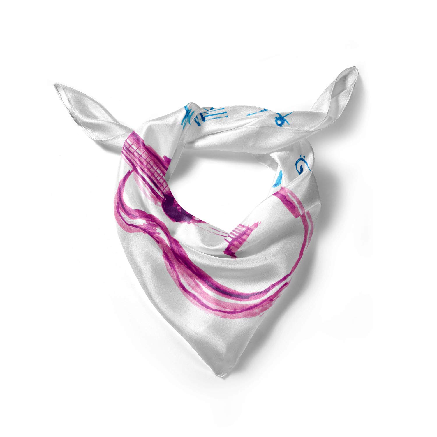 Ambesonne Guitar Head Scarf - Watercolor Music Print Hair Wrap Bandana for Women & Men - Perfect for Concerts, Music Festivals & Bohemian Style