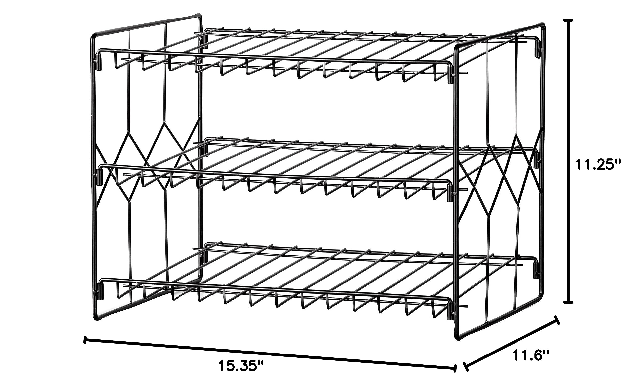 3-Tier Can Storage Organizer Rack - Space Saving Pantry & Kitchen Solution for Canned Goods - Black - Perfect for Pantry Organization & Small Kitchen Storage