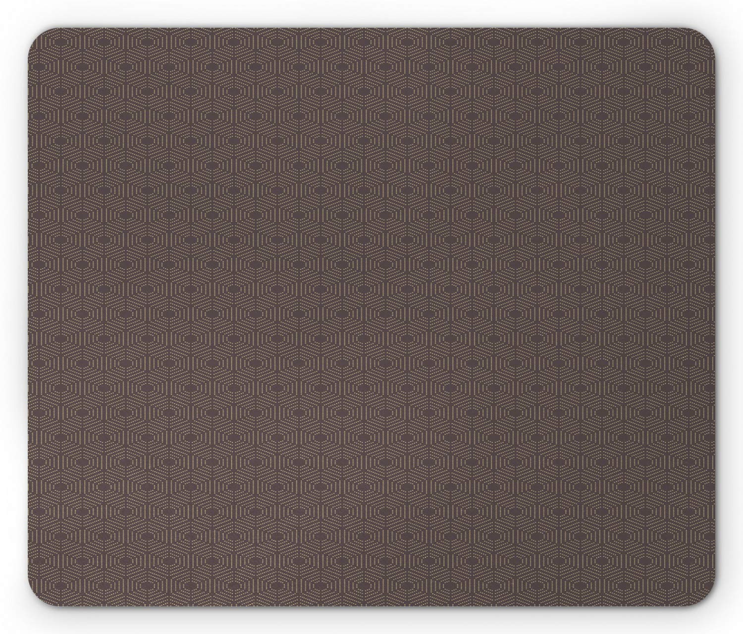 Ambesonne Abstract Mouse Pad - Modern Hexagonal Dotted Geometric Design, Non-Slip Rubber Base, Standard Size (Taupe Grey Pastel Brown) - Perfect for Office, Gaming & Home Computer Setup