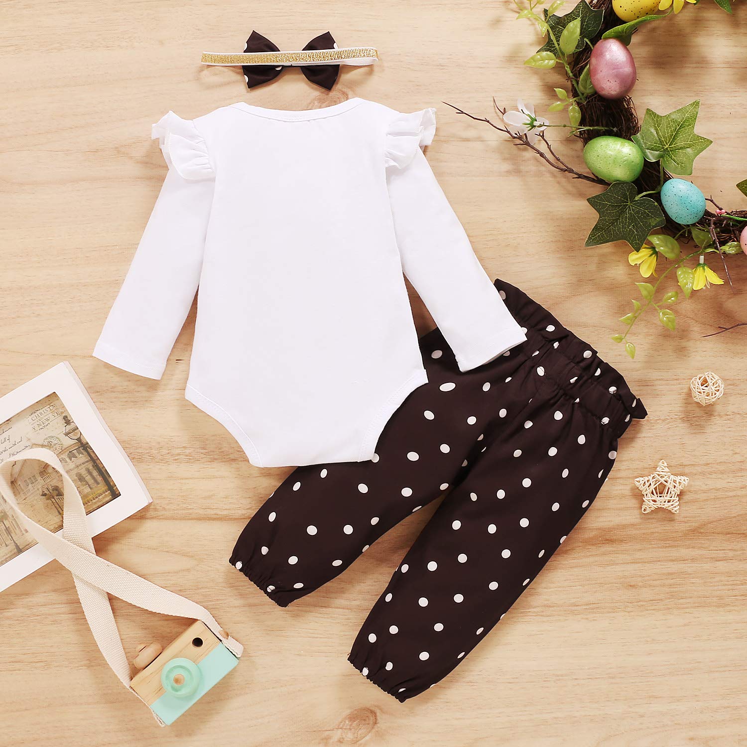 Adorable Infant Baby Girl Clothes - Newborn Long Sleeve Romper & Pants Set for Fall/Winter | Cute Outfit for Baby Girls | Perfect for Family Photos, Daily Wear & Holiday Gifts