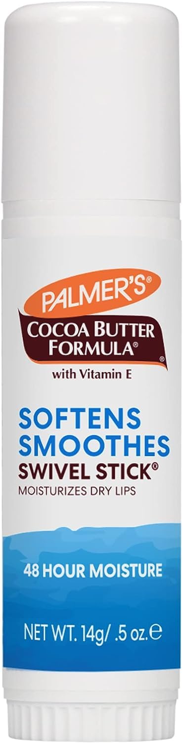 Palmer's Cocoa Butter Formula Swivel Stick 0.5oz (2-Pack) - Ultra Moisturizing Lip Balm & Skin Care for Dry Lips, Cuticles, Elbows - Perfect for Travel, Gym & Daily Hydration