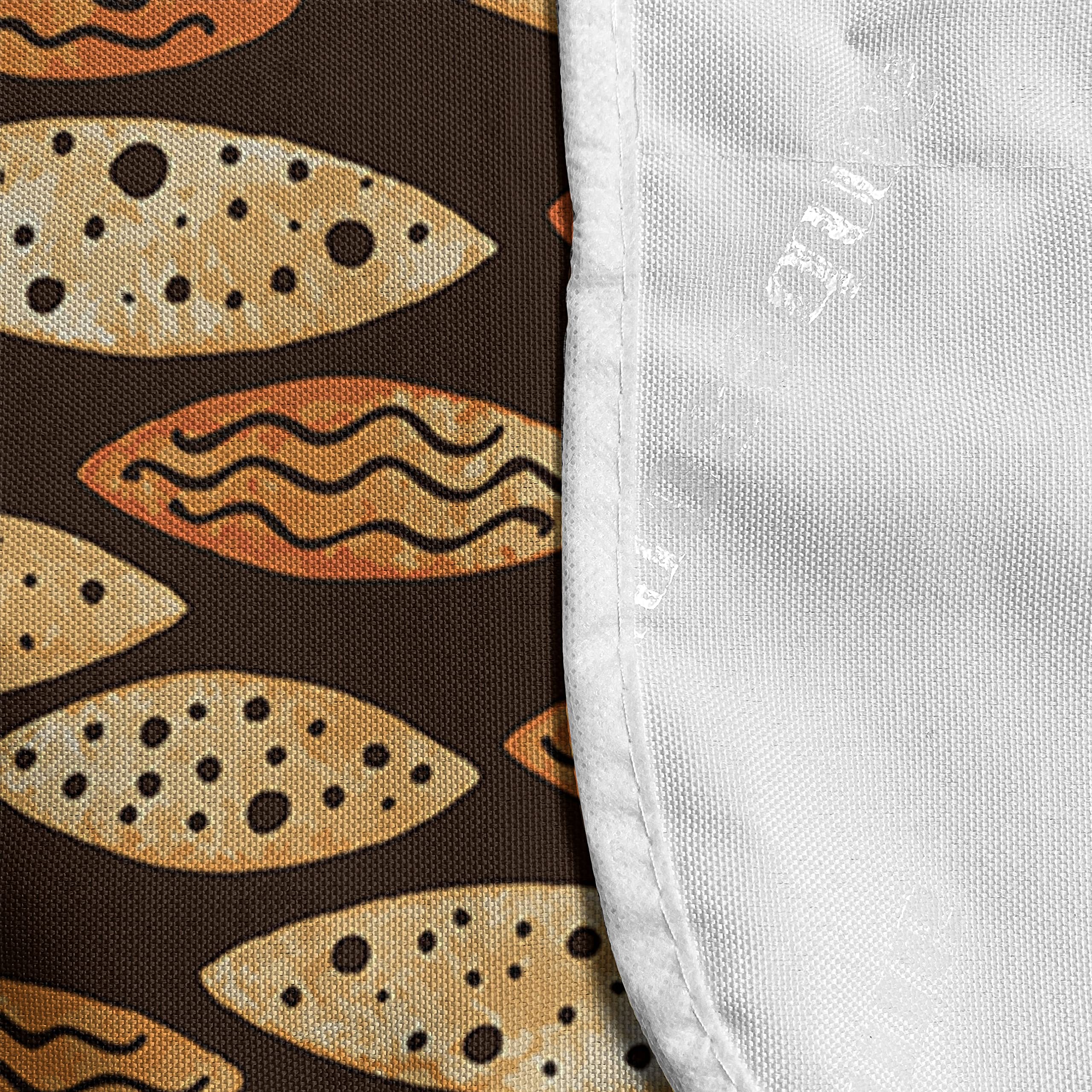 Ambesonne Abstract Microwave Cover - Geometric Orange Watercolor Design, Hand-Drawn Art, Water-Resistant Kitchen Organizer with Pockets, 36x12 Inches, Orange Brown - Perfect for Modern Kitchens & Microwave Protection