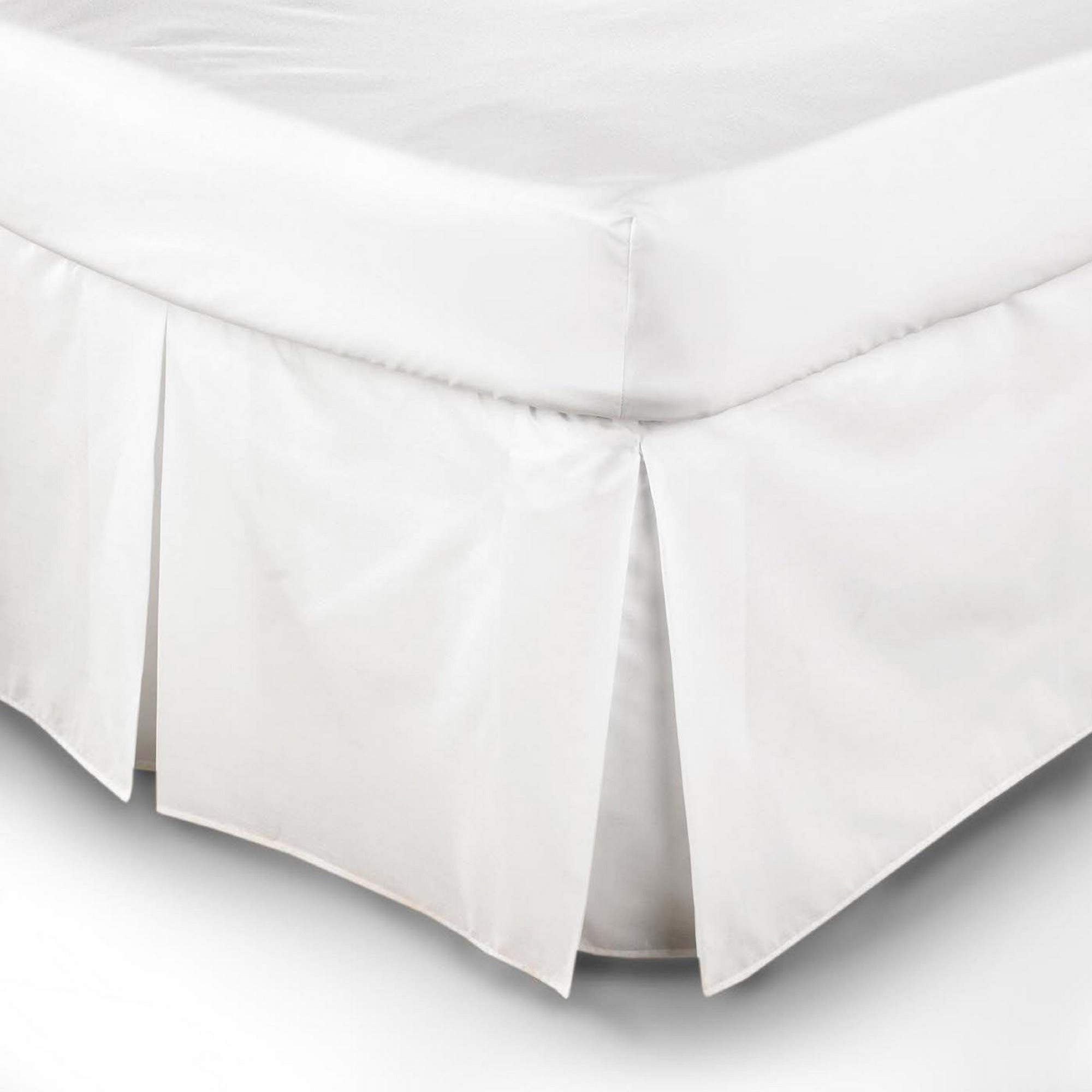 Belledorm Easy Fit Pleated Platform Valance - Queen Size Bed Skirt in White | Perfect for Bedroom Decor & Hotel Styling