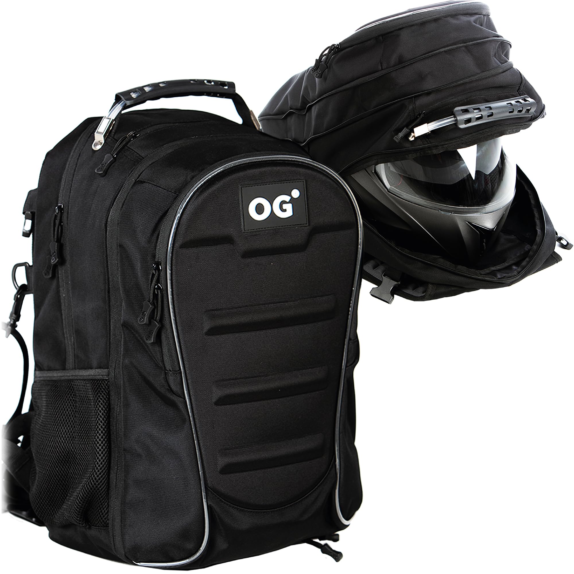 OG Original CityRunner Motorcycle Backpack - Waterproof Expandable 30-35L Motorbike Helmet Bag with Helmet Strap, Large Capacity Laptop Rucksack, Reflective & USB Charging Port - Perfect for Commuting, Adventure Riding & Daily Use