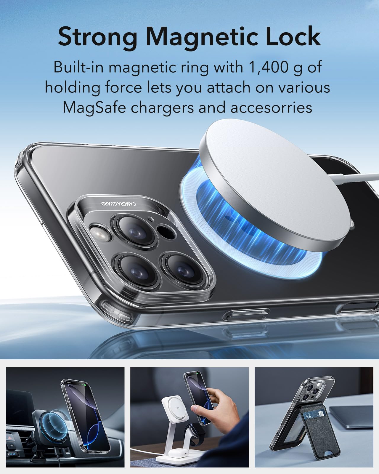 ESR for iPhone 16 Pro Case with MagSafe - Slim Shockproof Clear Cover with Camera Protection | Anti-Yellowing & Scratch-Resistant Magnetic Phone Case | Perfect for Everyday Use, Travel & Outdoor Activities