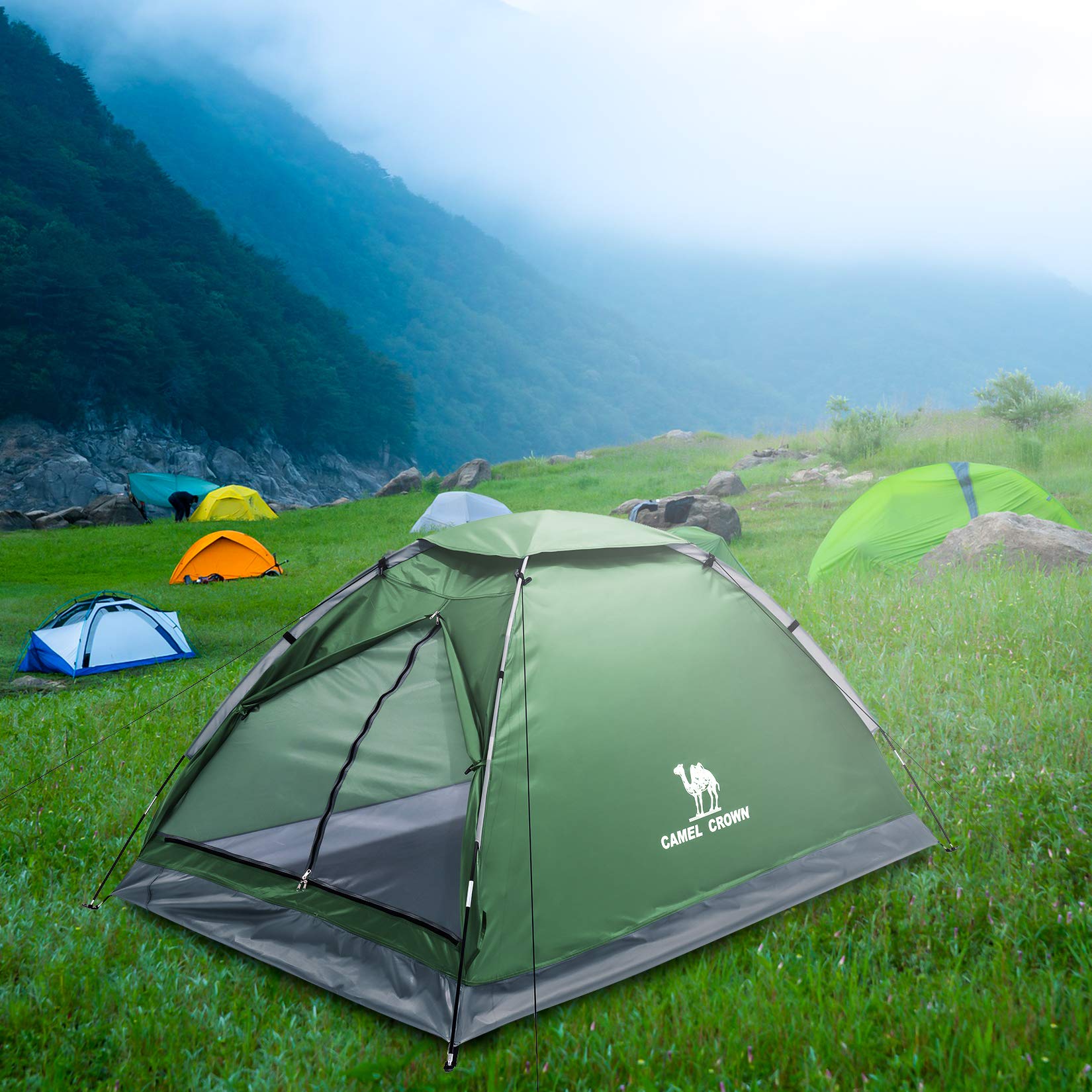 CAMEL CROWN 2-5 Person Camping Tent - Waterproof & Lightweight for Hiking & Backpacking