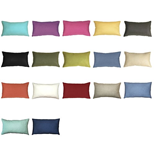 Tuscany Linen Aqua Green Throw Pillow 12x19 Inch Rectangular Cushion with Insert - Perfect for Sofa, Bed & Home Decor