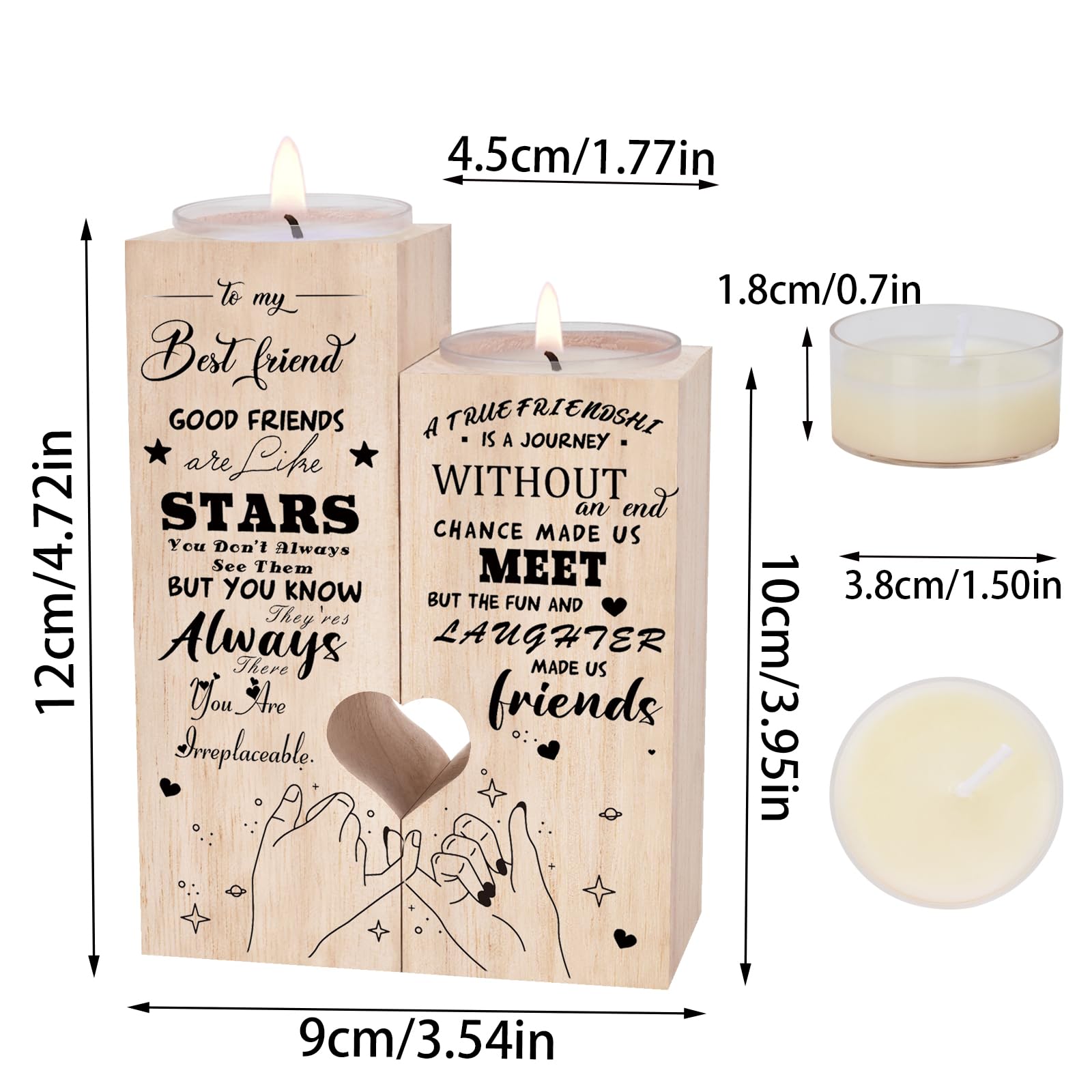 Personalized Candle Holder for Women - Custom Friendship Birthday Gift, Best Christmas & Thanksgiving Present for Female Friends, Perfect for Home Decor & Relaxation