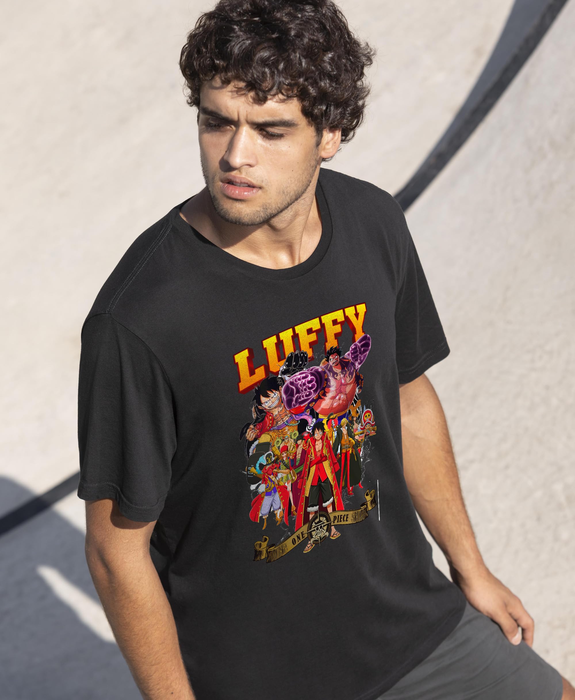 One Piece Luffy Anime Graphic T-Shirt - Unisex Cotton Tee for Men & Women - Perfect Anime Gift for Cosplay, Conventions & Casual Wear