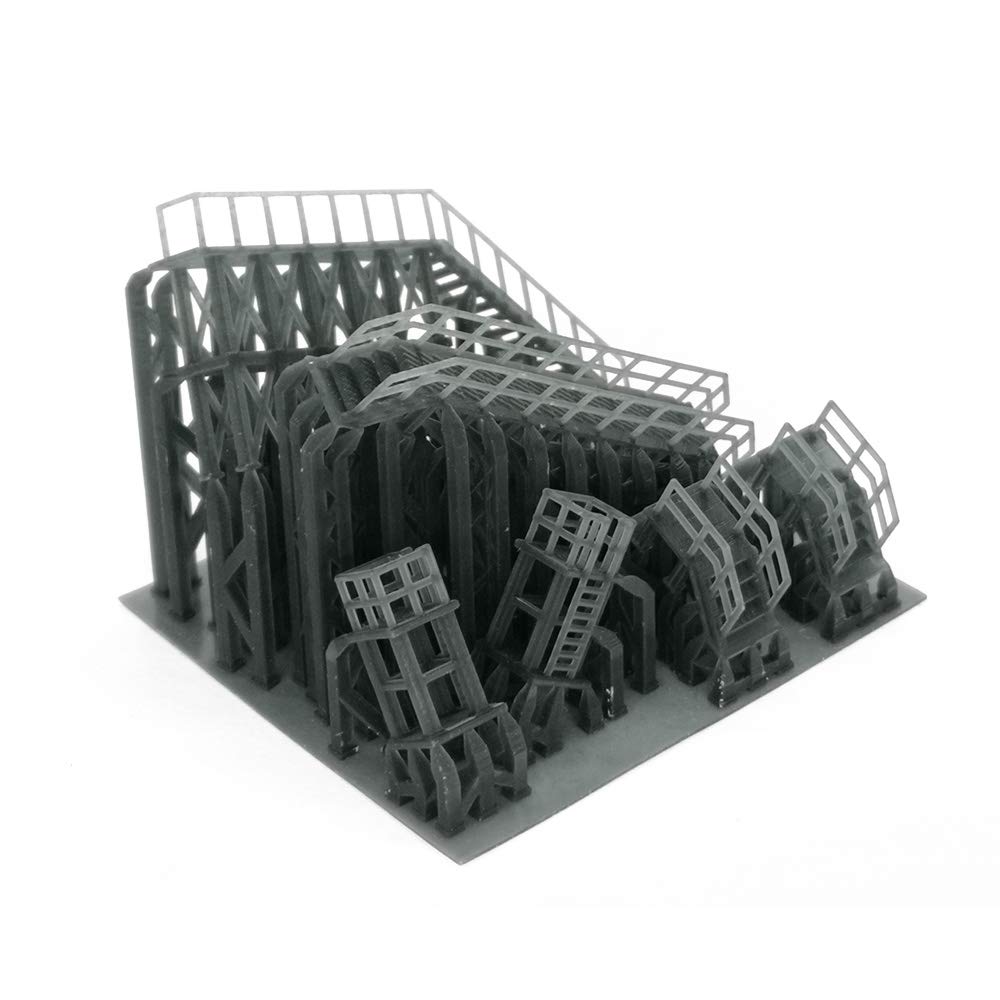 Outland Models 1:220 Z Scale Railroad Scenery Industrial Platform & Stairs Set - Perfect for Model Train Layouts, Dioramas & Miniature Displays