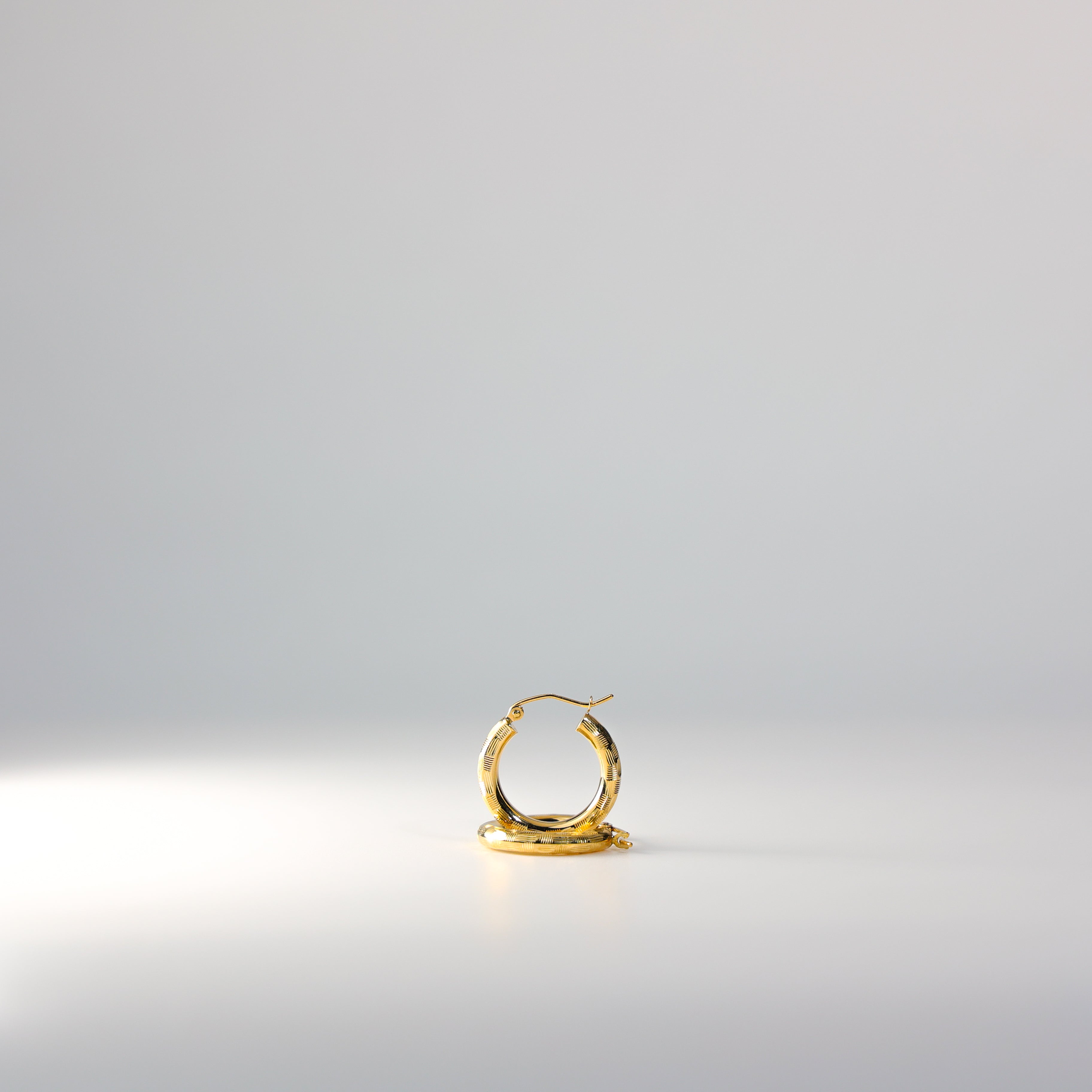 18K Gold Diamond Cut Huggie Hoop Earrings 20mm Wide - Model 1012 | Elegant Everyday Jewelry for Women, Perfect for Work, Date Night & Special Occasions