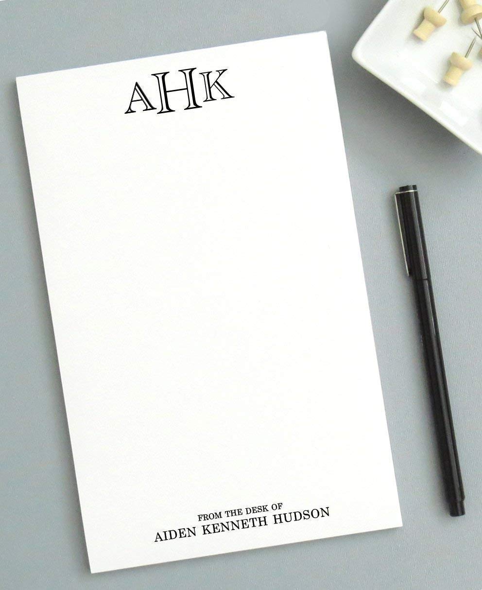 Personalized Monogram Notepad Set - 5.5x8.5 Inches, 50 Sheets - Custom Letter Writing Paper for Office, School & Gifts - Elegant Stationery for Notes, Journals & Correspondence